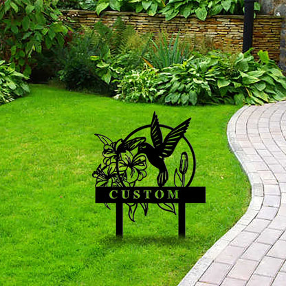 Custom Bird Garden Sign,Butterfly Garden Stake,Garden Art,Metal Yard Art,Garden Decor,Personalized Garden Name Metal Sign