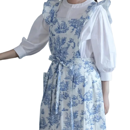 Ruffled Cross-Back Garden Apron