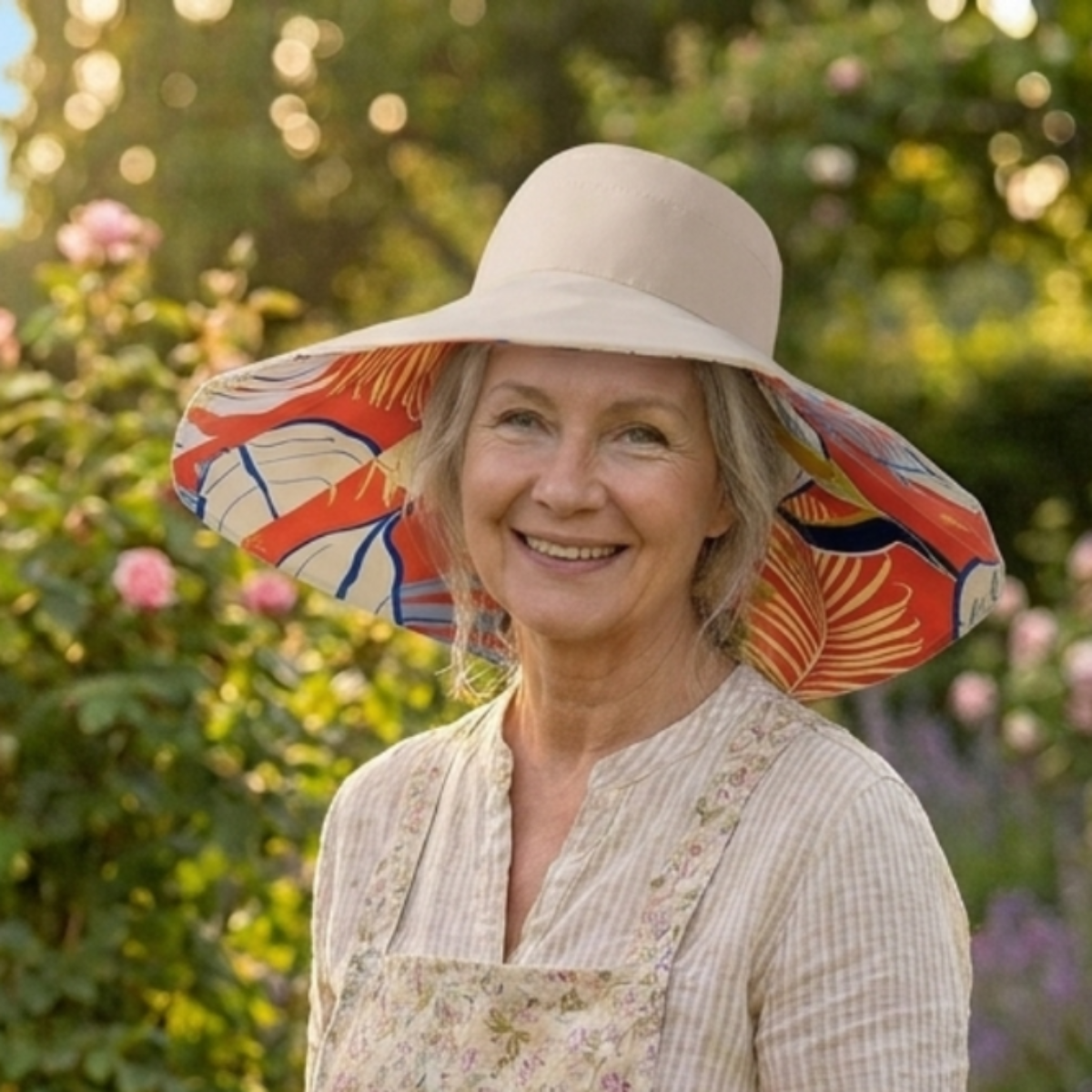 Reversible Wide-Brim Sun Hat