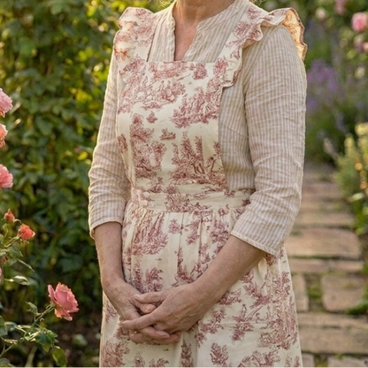Ruffled Cross-Back Garden Apron